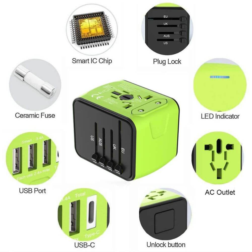 All-In-One World Travel Adapter For CPAP